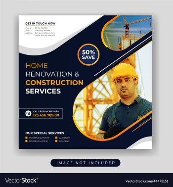 construction social media post banner design