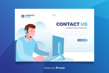 Contact us concept landing page Free Vector Contact us concept landing page Free Vector