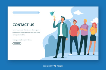 Contact us landing page flat design Free Vector Contact us landing page flat design Free Vector
