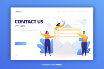 Contact us landing page flat style Free Vector Contact us landing page flat style Free Vector