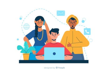 Contact us landing page illustration Free Vector Contact us landing page illustration Free Vector