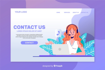 Contact us landing page template flat design Free Vector Contact us landing page template flat design Free Vector