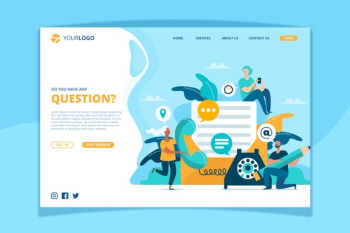 Contact us landing page template Free Vector Contact us landing page template Free Vector