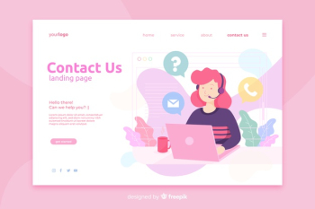 Contact us landing page template Free Vector Contact us landing page template Free Vector