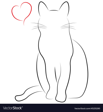 contour drawn black cat in minimalist style contour drawn black cat in minimalist style