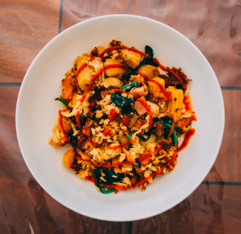 Cooked Food on White Bowl Cooked Food on White Bowl
