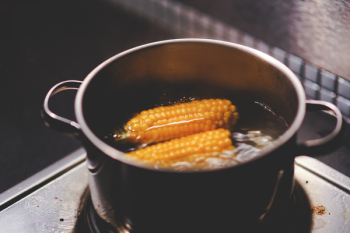 Cooking corn Cooking corn
