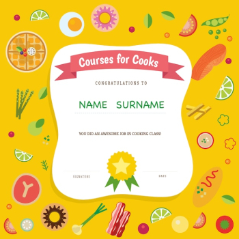 Cooking course certificate Cooking course certificate