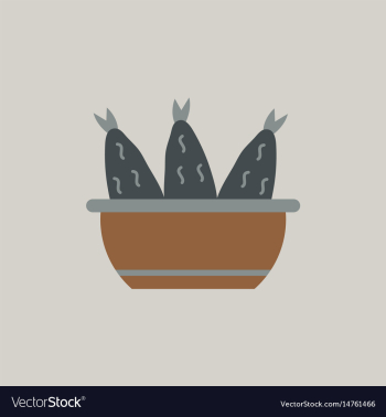Cooking fish soup icon flat vector image Cooking fish soup icon flat vector image
