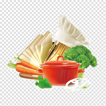 Cooking Vegetable Illustration, Chef hat and vegetables transparent background PNG clipart