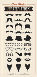 Cool Hipster Set Silhouette Cool Hipster Set Silhouette