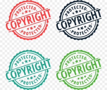 Copyright Rubber stamp - Four vintage labels 