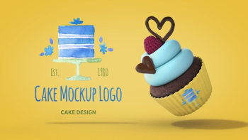 Copyspace mockup with cupcake Free Psd