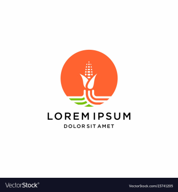 Corn farm icon logo design element vector image