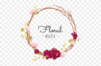 Corona De Flores Gratis Png Y Vector - Pink Flower Wreath Vector