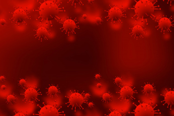 Coronavirus microbe cells in infected blood background Free Vector Coronavirus microbe cells in infected blood background Free Vector