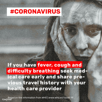 Coronavirus symptom advice social template source WHO | Free  illustration - 2322729