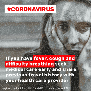 Coronavirus symptom advice social template source WHO | Free  vector - 2322724