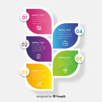 Corporate business infographic template, composition of infographic elements Free Vector
