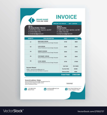 Corporate business professional invoices template vector image Corporate business professional invoices template vector image
