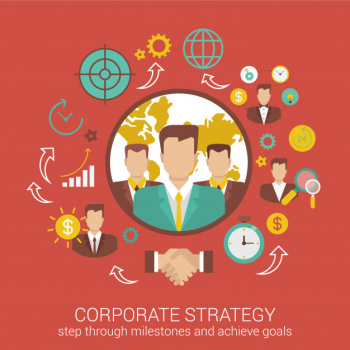 Corporate business strategy and partnership illustration. Free Vector Corporate business strategy and partnership illustration. Free Vector