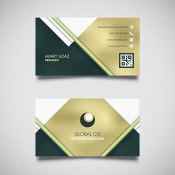 Corporate card with golden elements