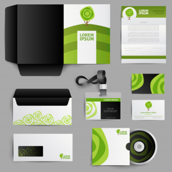 Corporate identity eco design with green tree