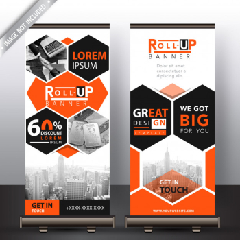 corporate polygonal roll up banner