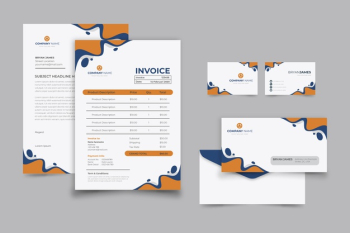 Corporative business invoice and business card Free Vector Corporative business invoice and business card Free Vector