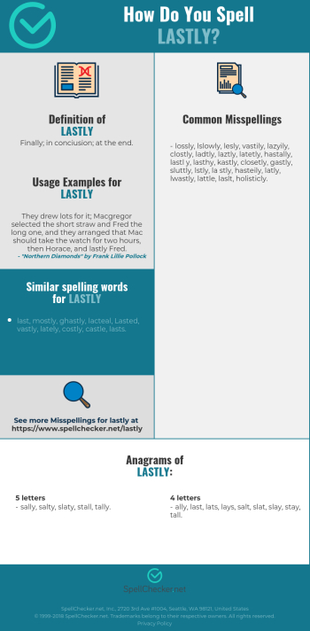Correct spelling for lastly | Spellchecker.net Correct spelling for lastly | Spellchecker.net