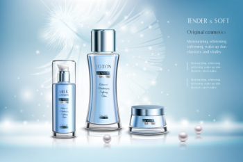 Cosmetic products advertising composition Free Vector