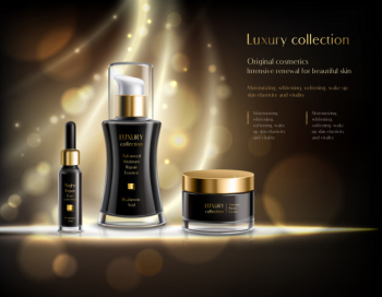 Cosmetic products realistic advertisement template Free Vector Cosmetic products realistic advertisement template Free Vector