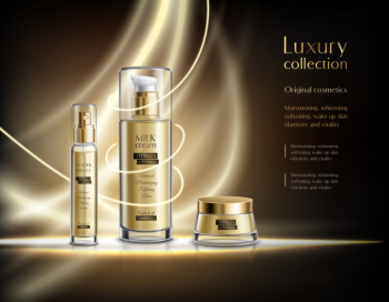 Cosmetic products realistic advertisement template Free Vector Cosmetic products realistic advertisement template Free Vector