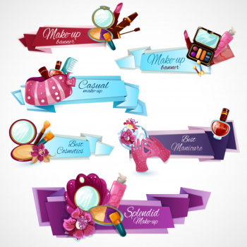 Cosmetics banner set Cosmetics banner set