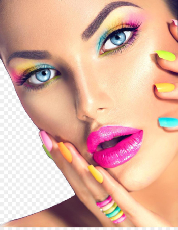Cosmetics Beauty Face Make-up artist Eye shadow - Colorful eye shadow woman face closeup 