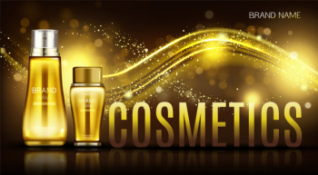 Cosmetics bottles banner, skin care cream Free Vector Cosmetics bottles banner, skin care cream Free Vector