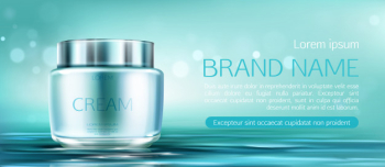 Cosmetics cream jar mock up banner. beauty product Free Vector