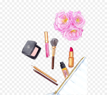 Cosmetics Drawing Foundation Makeup brush Lipstick - Drawing Cosmetics 