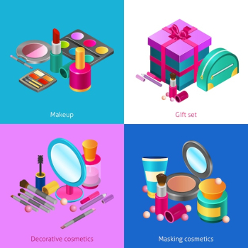 Cosmetics isometric set Cosmetics isometric set