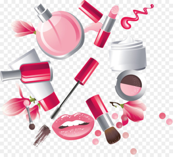 Cosmetics Lipstick Make-up artist - Hand painted female cartoon cosmetics 