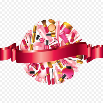 Cosmetics Make-up Clip art - Red Ribbon cosmetics Cosmetics Make-up Clip art - Red Ribbon cosmetics