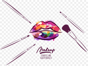 Cosmetics Makeup brush Make-up artist Illustration - Vector tools makeup and lips 