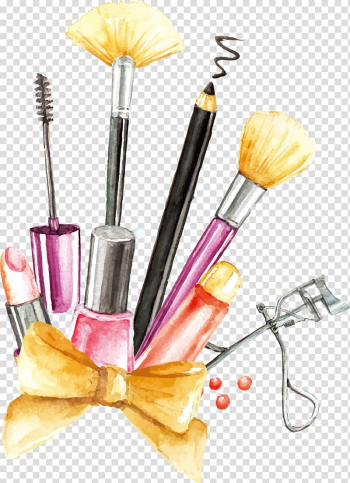 Cosmetics Makeup brush, painting makeup tools, assorted makeup it illustration transparent background PNG clipart