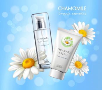 Cosmetics products realistic advertisement poster Free Vector
