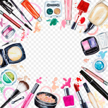 Cosmetics Watercolor painting Makeup brush Lip gloss - Creative Makeup Tools 