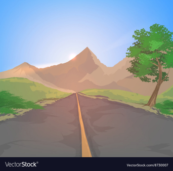 Country road vector image Country road vector image