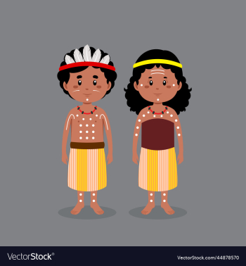 couple character wearing australian aborigine couple character wearing australian aborigine