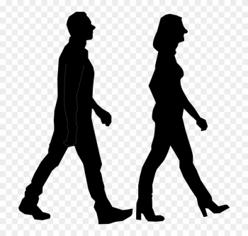 Couple Exercise Silhouette Walking - People Walking Png Icon