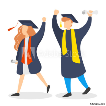 Couple in graduation gown and hat Couple in graduation gown and hat