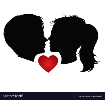 Couple kisses vector image Couple kisses vector image